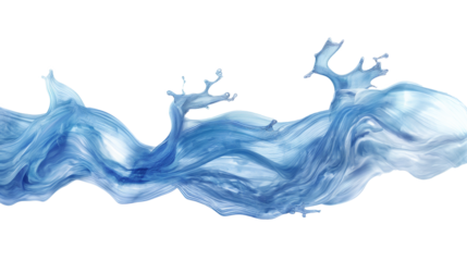 Water splash isolated, water waves on transparent background , cut out.