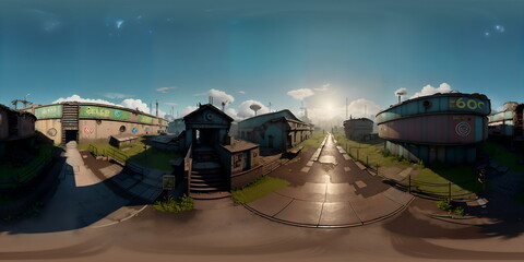 Fototapeta premium Post Apocalyptic Environment - Generative ai, üretken yapay zeka