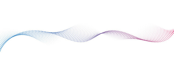 Flowing Dot Wave Pattern Halftone Curve Shape on Transparent Background  