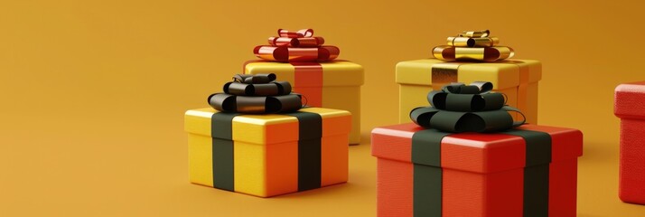 Christmas Gifts Isolate. 3D Illustration of Presents for Christmas Isolated