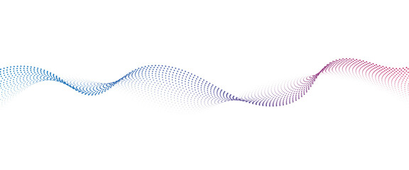 Flowing Dot Wave Pattern Halftone Curve Shape on Transparent Background  