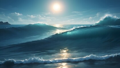 ocean wave background create with ai