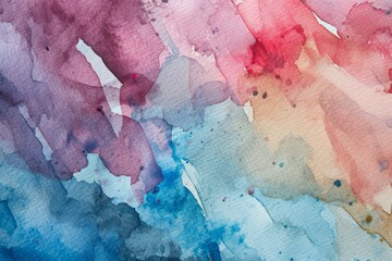 Fototapeta premium Watercolor painting on white paper, watercolor paper texture background, Watercolor pattern, Ai generated