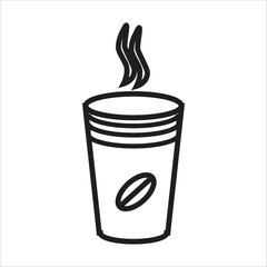coffe paper cup vector icon line template