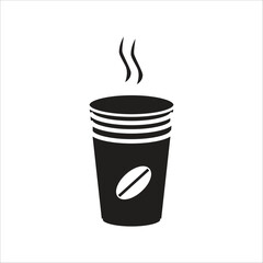 coffe paper cup vector icon line template