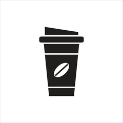 coffe paper cup vector icon line template