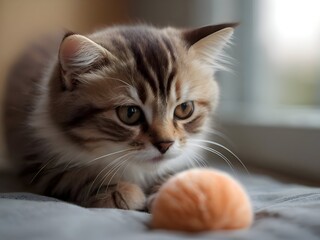 Tabby Ginger Cat Animal Realistic Photo Illustration Art	
