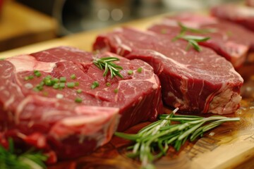 Fototapeta premium Succulent Teres Major Steak for BBQ and Grilling. Top-Quality Raw Beef Cut at Butcher Shop