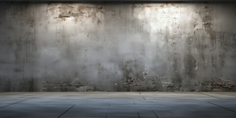 Empty Urban Interior with Grunge Concrete Wall