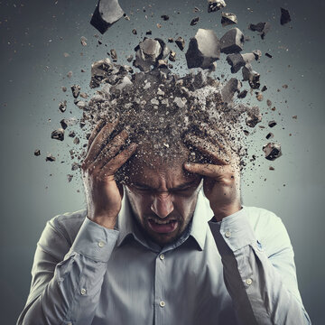 Man with exploding head