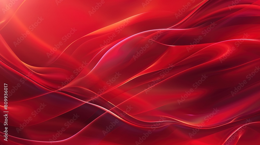 Poster elegant flowing red waves background, abstract flowing lines and curves creating a sensual visual ex