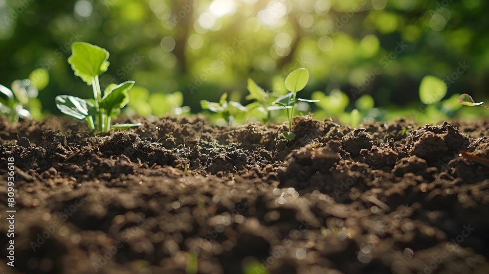 Poster detailed cross-section view of nutrient-rich soil layers for optimal tree growth