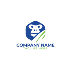 monkey logo design vector template white background
