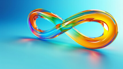 Vibrant 3d infinity loop representing the diversity of the autism spectrum - obrazy, fototapety, plakaty