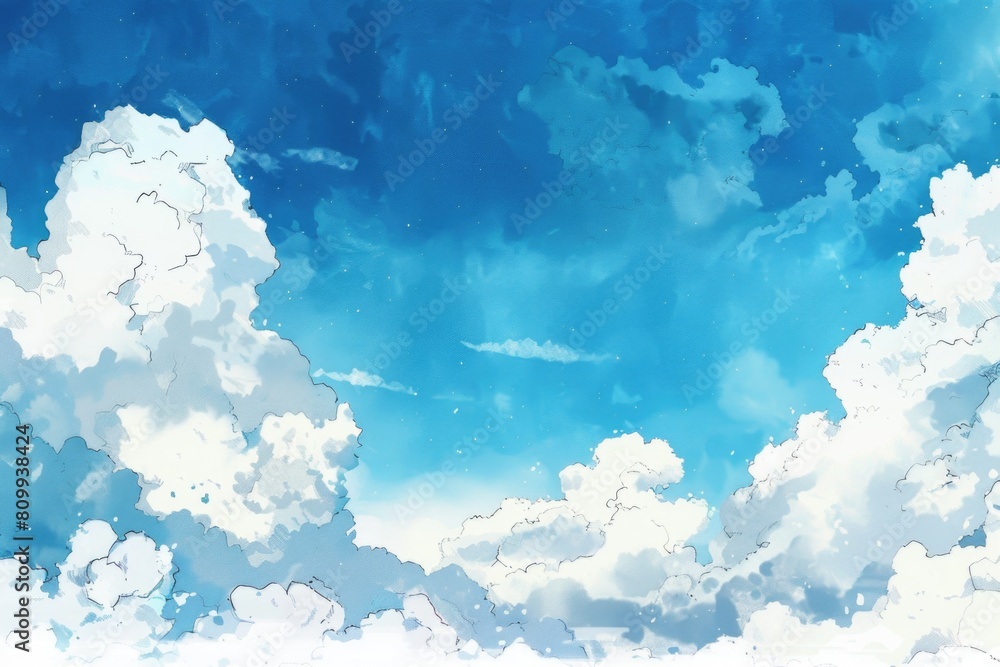 Aufkleber image of a sky with fluffy clouds, perfect for adding text or graphics.
