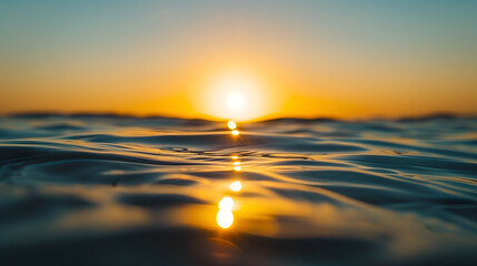 Naklejka premium The tranquil beauty of a sunset over the ocean