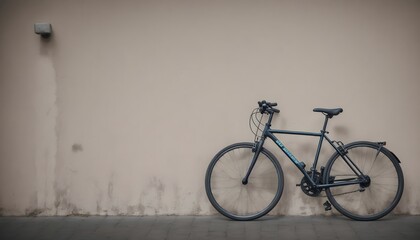 Lone Bicycle Against Simple Backdrop, Hand Edited Generative AI