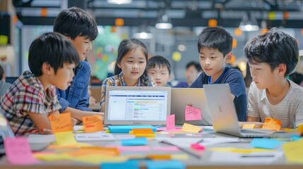 Bright and Engaging Coding Workshop with Asian Children Collaborating on Complex Digital Projects