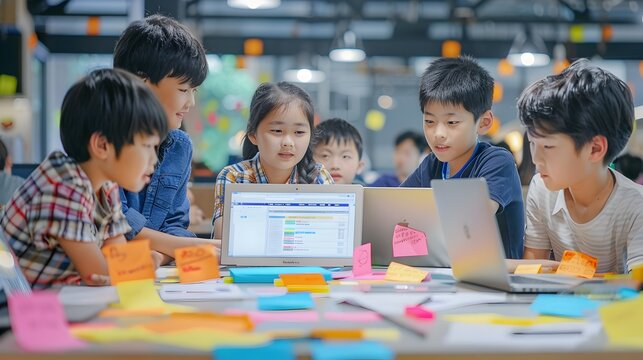 Bright and Engaging Coding Workshop with Asian Children Collaborating on Complex Digital Projects