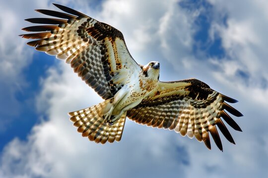 Sky High: Graceful Seahawk in Flight, Majestic Wings Spread Wide