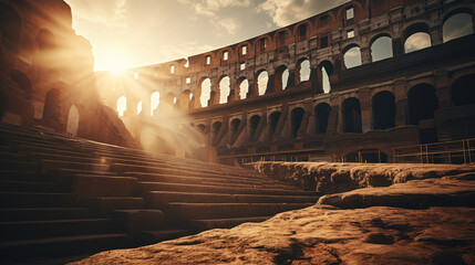 Majestic Sunrise at Ancient Colosseum Ruins
