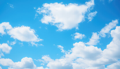 Picturesque Clear Blue Sky and White Clouds