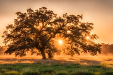 Obraz premium Tree in sunset