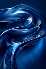 Dark deep blue abstract background, smooth and curved lines