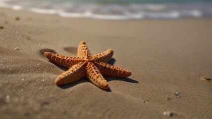 Fototapeta na wymiar starfish on sand in beach 