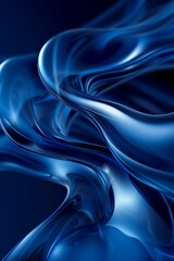 Dark deep blue abstract background, smooth and curved lines
