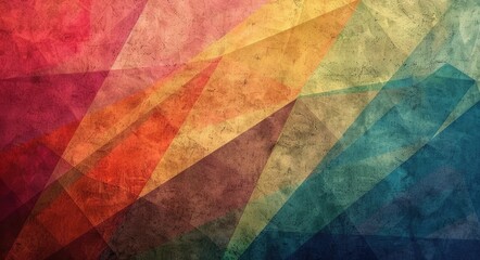 Muted Rainbow Geometric Art: Bold & Abstract Design with Subdued Rainbow Hues