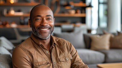 Fototapeta premium African American man in a casual background at home
