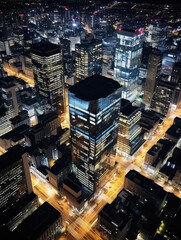 Obraz premium Urban Glow: Modern Cityscape at Night