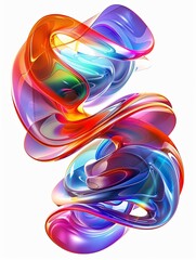 Fototapeta premium Abstract colorful shapes on white background