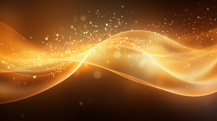 Luxury background illustration of golden waves with light sparkles.