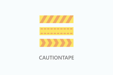 Caution Tape Vector Icon Or Logo Illustration