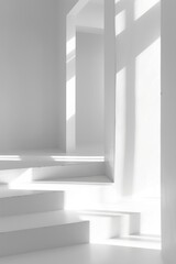 Stark white minimalist texture, play of light and shadow, clean aesthetic