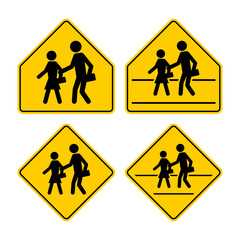 School Zone Crossing Sign Collection