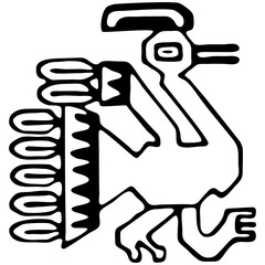 Tribal bird, American style. Aztec style Mexican design