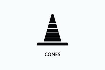 Fototapeta premium Cones Vector Icon Or Logo Illustration