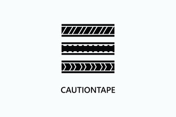 Caution Tape Vector Icon Or Logo Illustration