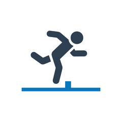 Person tripping over an obstacle icon