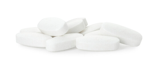 Vitamin pills isolated on white. Health supplement