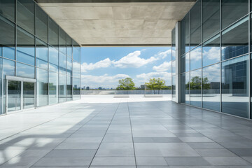 Sleek Modern Office Terrace with Skyline Views