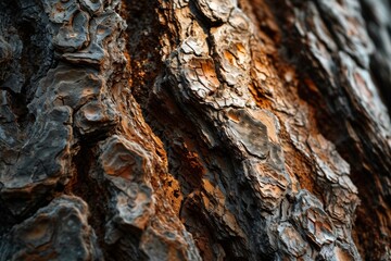Detailed texture of a centuries-old tree bark, anatomy of an ancient and centuries-old tree...