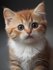 Tabby Ginger Cat Animal Realistic Photo Illustration Art	
