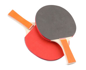 Ping pong rackets isolated on white. Sports equipment