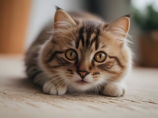 Tabby Ginger Cat Animal Realistic Photo Illustration Art	
