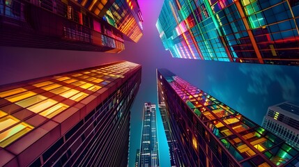 A Vision of Tomorrows Metropolis Vibrant Futuristic Cityscape Illuminating the Night with Sleek Skyscrapers Generative ai
