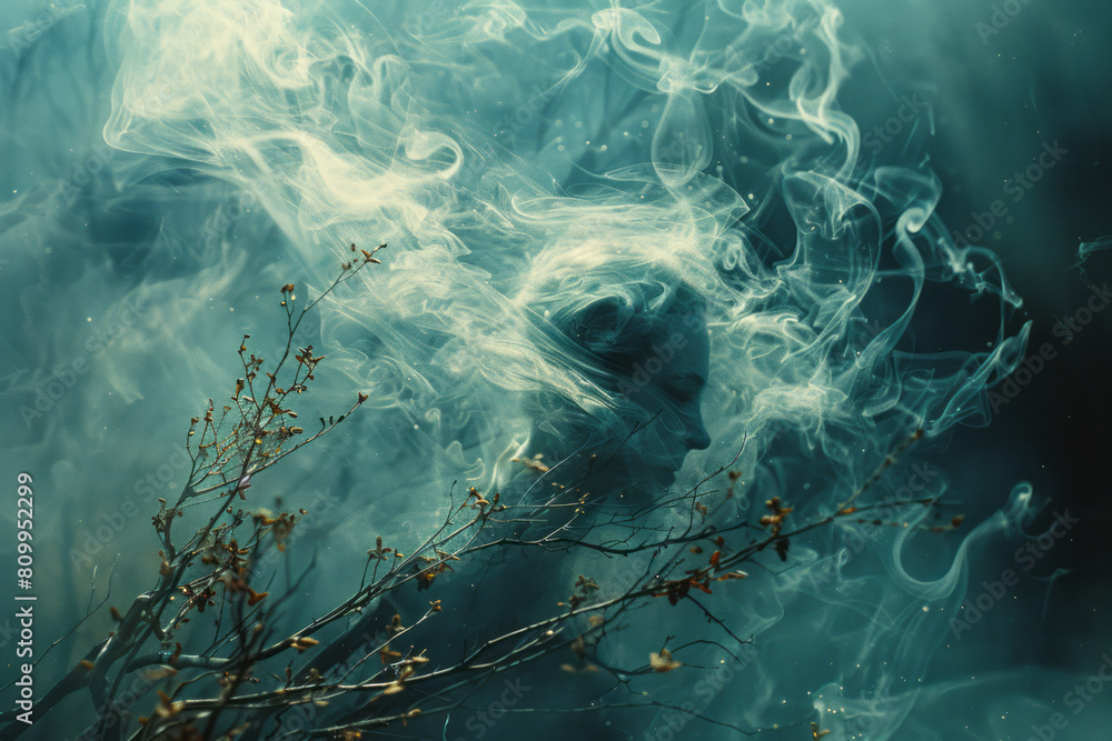 Aufkleber an abstract representation of maca roots as wind currents, visibly pulsing and swirling with dynamic